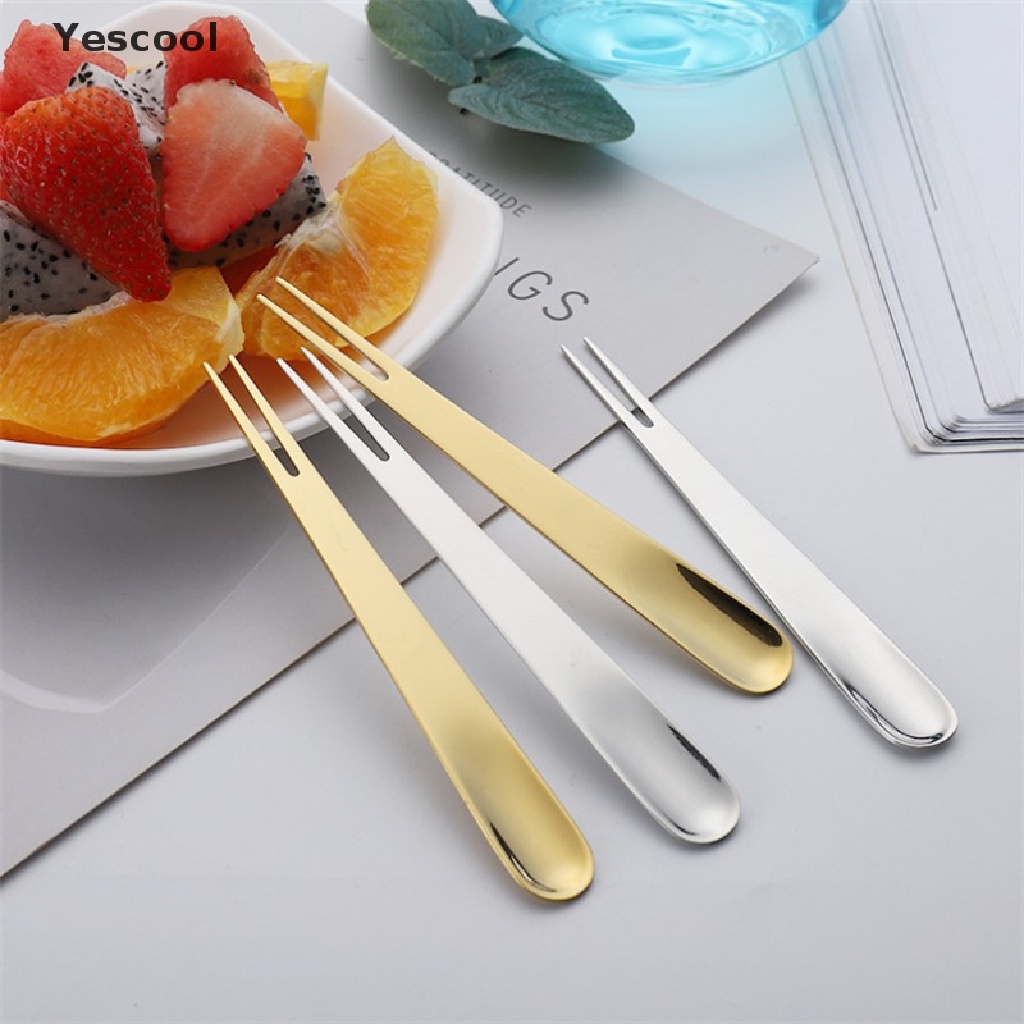 Yes Sendok Garpu Buahdessert 2 In 1 Multifungsi Bahan Stainless Steel Untuk Anak