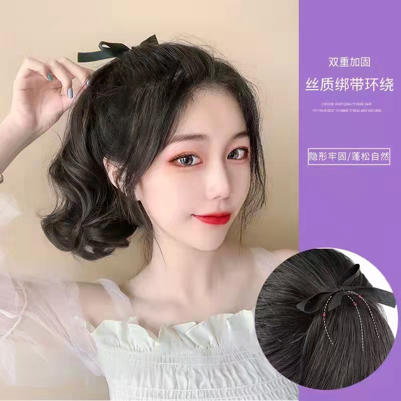 Wig Wanita Hair Clip Curly Rambut Palsu Wanitahair Clip Ponytail Pendek