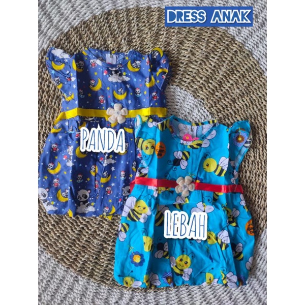 [Fashion Anak] DRESS ANAK karakter | brokat | balon | pita