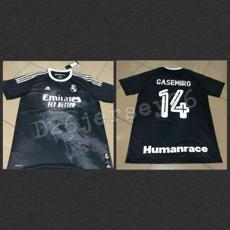 Jersey Real Madrid Human Race 2020 / 2021 OFFICIAL + Cetak nama Font OFFICIAL
