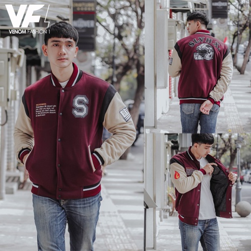 BISA COD kak Jaket Varsity model kancing Baseball Bisbol bomber jaket pria/wanita jumbo SIZE S-XXXL 