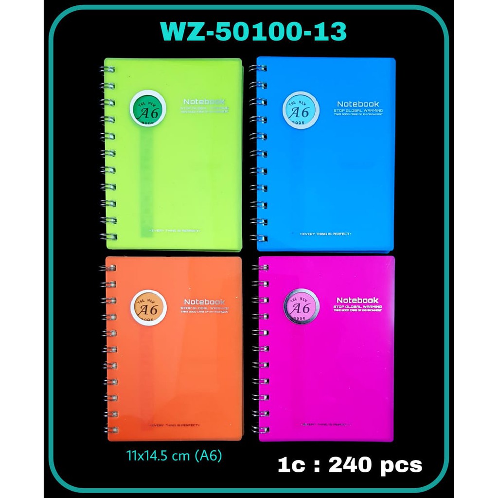 BUKU BINDER SPIRAL RING BOOK A6 POCKET KECIL LUCU NOTEBOOK MEMO SAKU NOTEPAD GARIS BUKU CATATAN-5