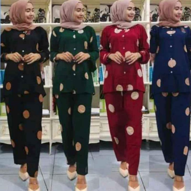 [BISA COD] Setelan Tie Dya One Set Rayon Super Adem Lengan Panjang