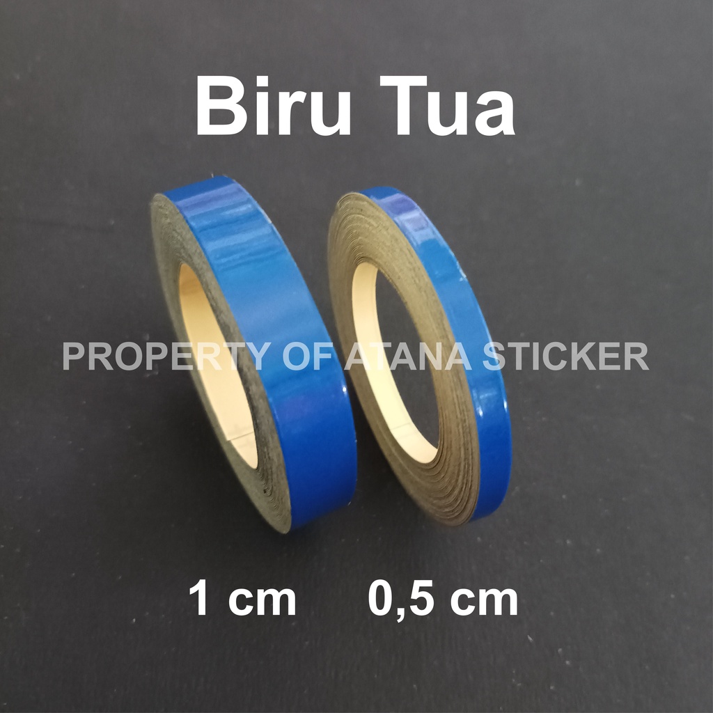 Stiker List Velg Body Sepeda Motor Matic Mobil Biru Tua Dark Blue Lis Pelek Wrap Pinstriping Tapes Reflective Nyala Skotlet Sticker Pinstripe Strip Aksesoris Roda Dekorasi Striping Scotlet Scotlight