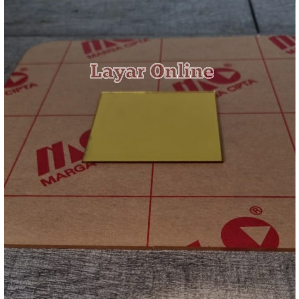 Acrylic Mirror Gold 2mm 100x100cm Akrilik Laser Cutting 100x100cm