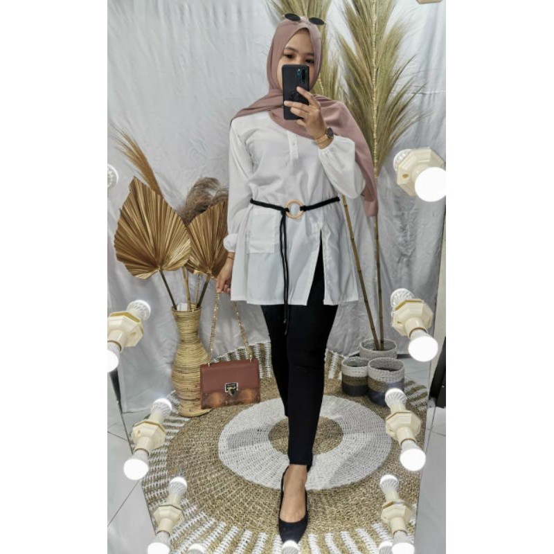 PC MF Ellen Tunik Mustard Atasan Muslimah Tunik Wanita