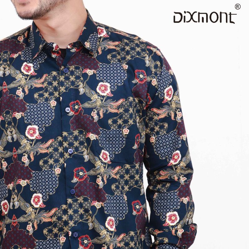 Dixmont Kemeja Pria Batik Panjang Hem BL03021