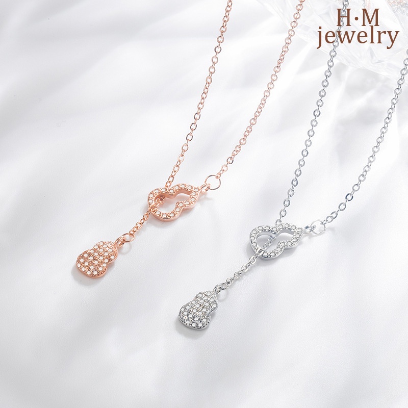 Kalung Rantai Sterling Silver 925 Dengan Liontin Labu Warna Rose Gold Untuk Wanita