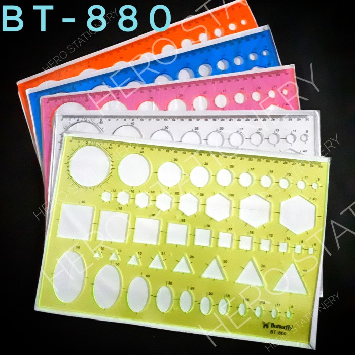 

Mudah Penggaris Cetakan Geometri Bentuk Kotak Segitiga Oval Butterfly Bt-880 Sale!!!