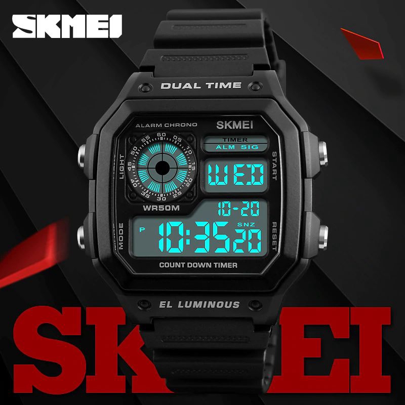 SKMEI 1299 Jam Tangan Pria Digital Dual Time Anti Air WK-SBY