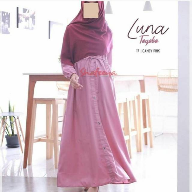 LUNA DRESS TOYOBO 17 CANDY PINK BY SHAFEEYA