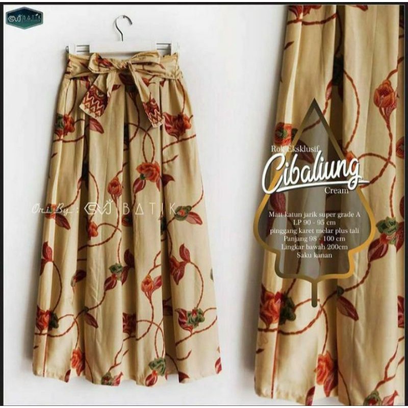 Rok Katun Motif Batik Wanita Remaja Dewasa Panjang Jumbo Fashion Muslim Kekinian Terbaru Pekalongan-R
