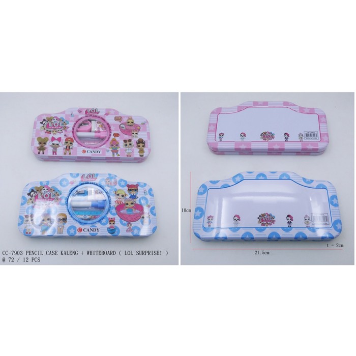 

Kotak pensil kaleng LOL besar isi + white board impor