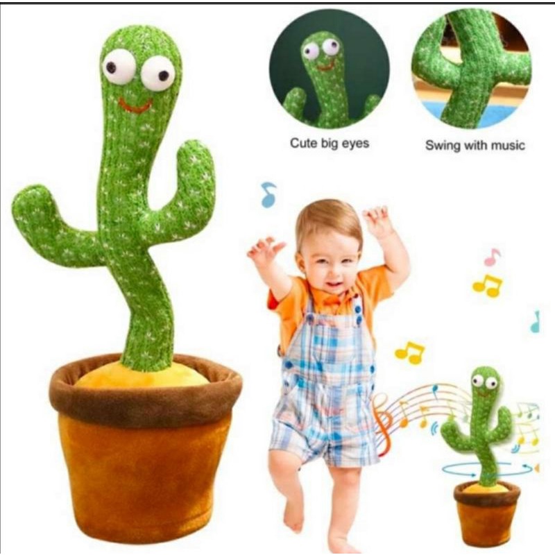 DANCING CACTUS / KAKTUS MENARI BISA BICARA VERSI CHARGER USB