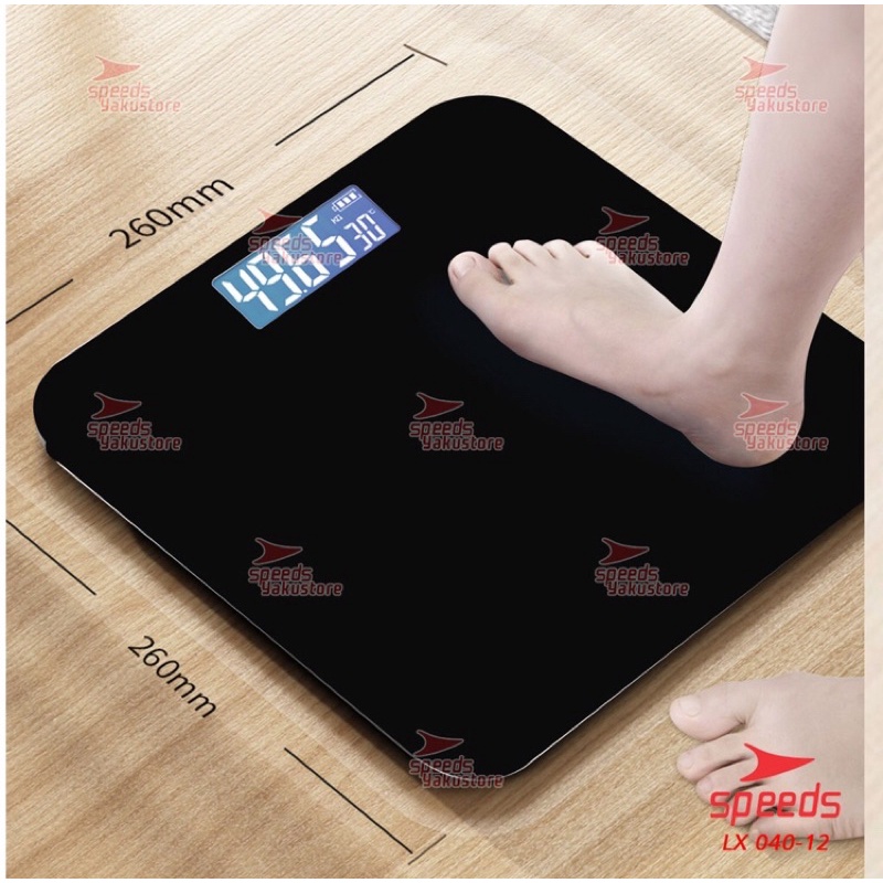 Timbangan Badan Mini Digital Hitam Polos 180 KG Timbangan Dewasa Timbangan Lemak Speeds 040-12