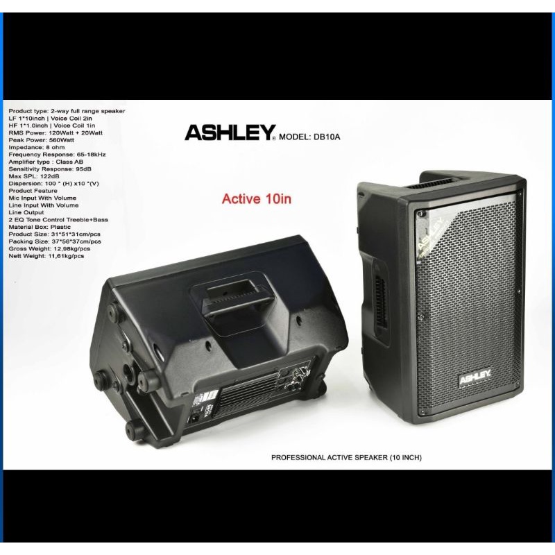 Speaker ashley db10a db 10a 10 inch speaker aktif garansi original