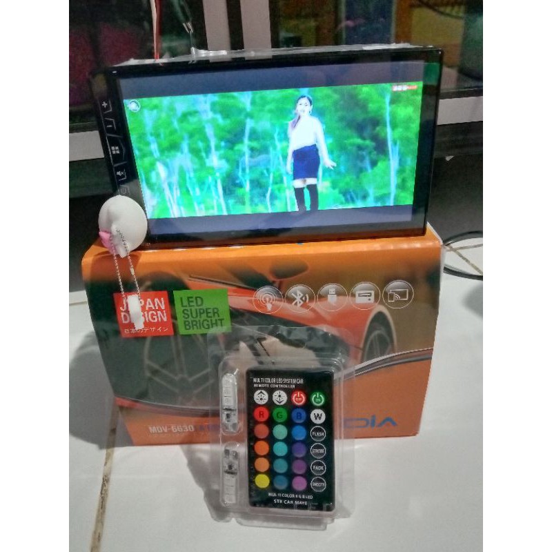 Double din IVIVIDIA type MDV 6630 LA DSB Layar Tajam Free lampu Led Bagasi