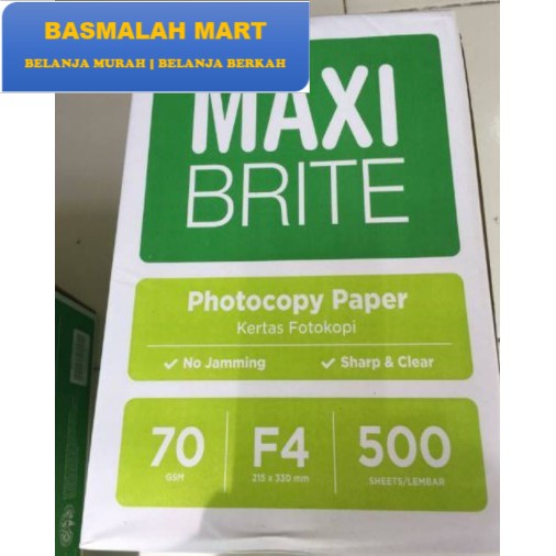 

Kertas Folio F4 70 gsm MAXI BRITE (Ilham Berkah Mart)