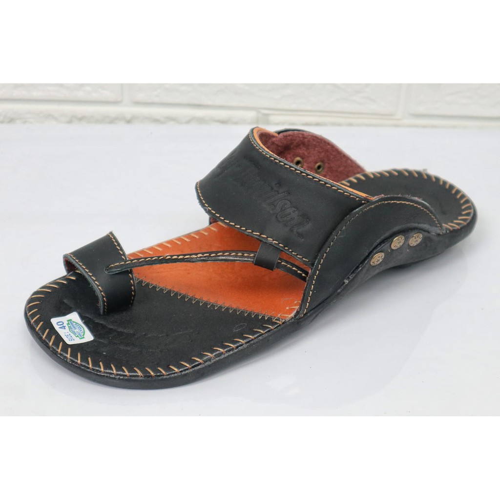 Terbaru Sandal Pria Kulit Sapi Asli Harley Davidson Real Leather Cow Sendal Jepit Jempol Casual Pria