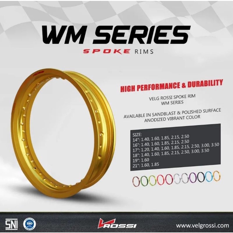 LINGKARAN PELEK RIM VELG ROSSI ORIGINAL WM SHAPE RING 17 (120,140,160,185,215,250) TERMURAH TERLARIS