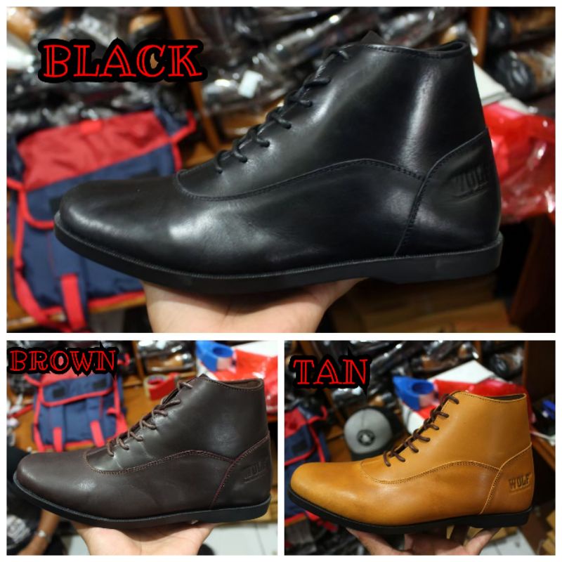 100% KULIT ASLI SEPATU BOOT KULIT ASLI WOLF AKITA BOOTS FULL KULIT FASHION MODEL KEKINIAN ORIGINAL