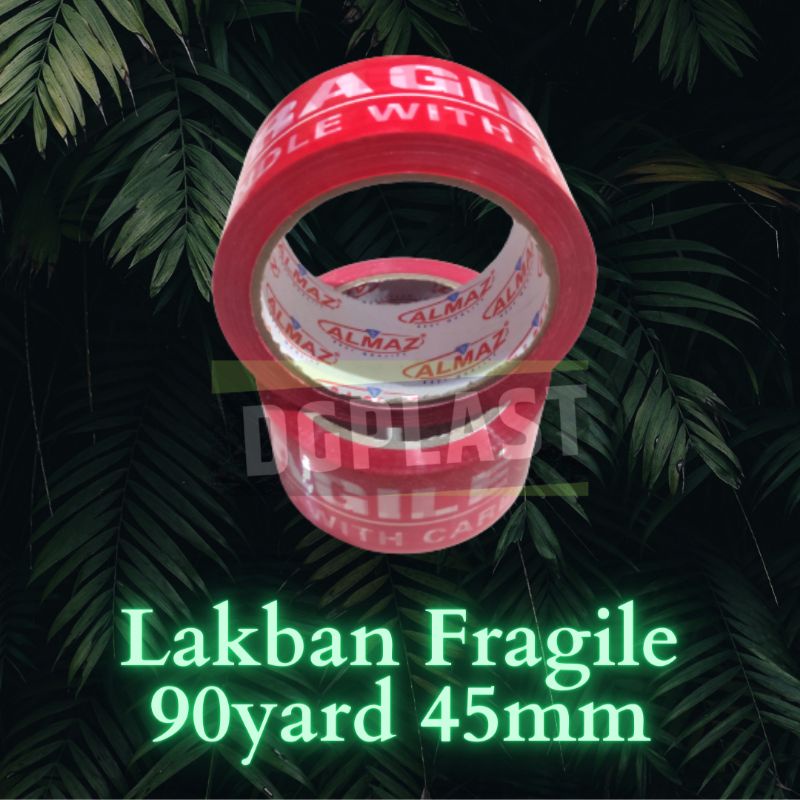 

Lakban Isolasi Tape Selotip Fragile Merah 2inch 45mm 90yard / Tebal / Kuat / Murah