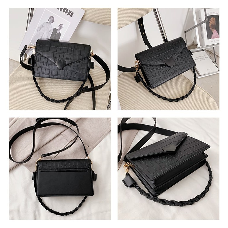 BJ62105 - BEIGE/BLACK/KHAKI/YELLOW - TAS SLEMPANG LOVE IMPORT TAS WANITA FASHION IMPORT MODIS ELEGAN TERMURAH TERLARIS TERBARU BAGSTORE JAKARTA TAS BATAM ZCJ2105