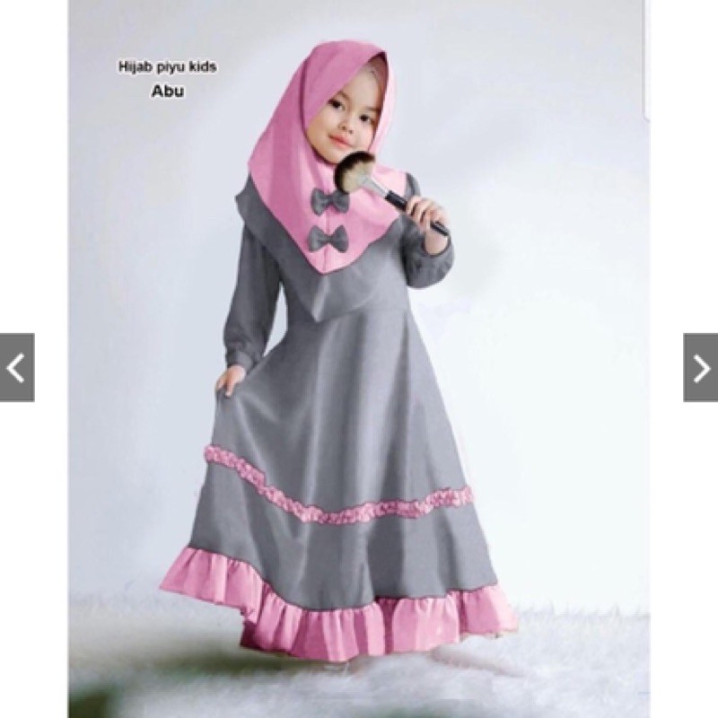 GAMIS ANAK +JILBAB FIRZA KIDS/AISAH(1SET +JILBAB)