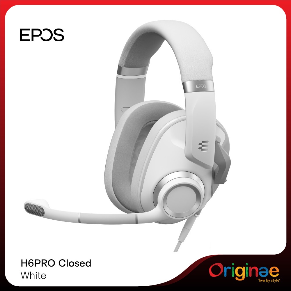 EPOS H6PRO CLOSED WHITE - Closed Acoustic Gaming Headset