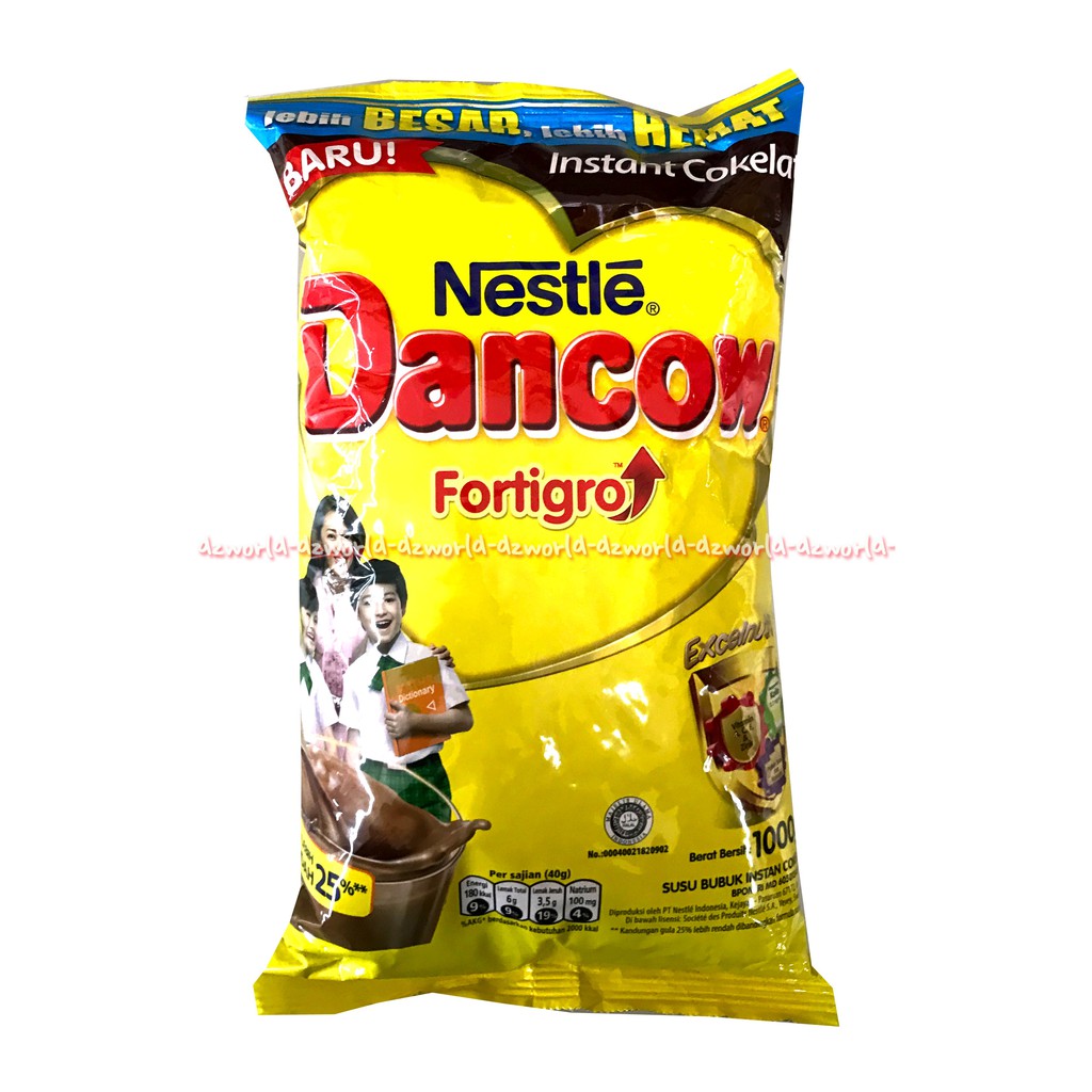 Nestle Dancow Fortigro 1Kg Chocolate Protecare Susu Cokelat Kemasan Plastik Pouch Bubuk Coklat 1000gr