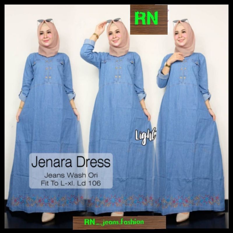 GAMIS JEANS BEST QUALITY // DRESS JEANS TERBARU // GAMIS SYARI KEKINIAN