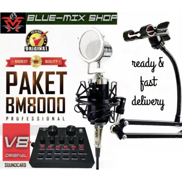 ⚡FAST DELIVERY⚡ Paket lengkap BM8000 + V8 original