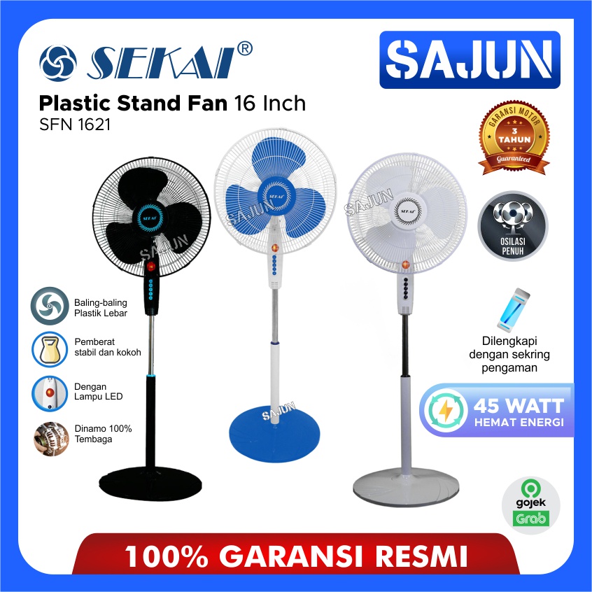 SEKAI Stand Fan 16 Inch SFN1621 Kipas Angin Tumpu SFN 1621