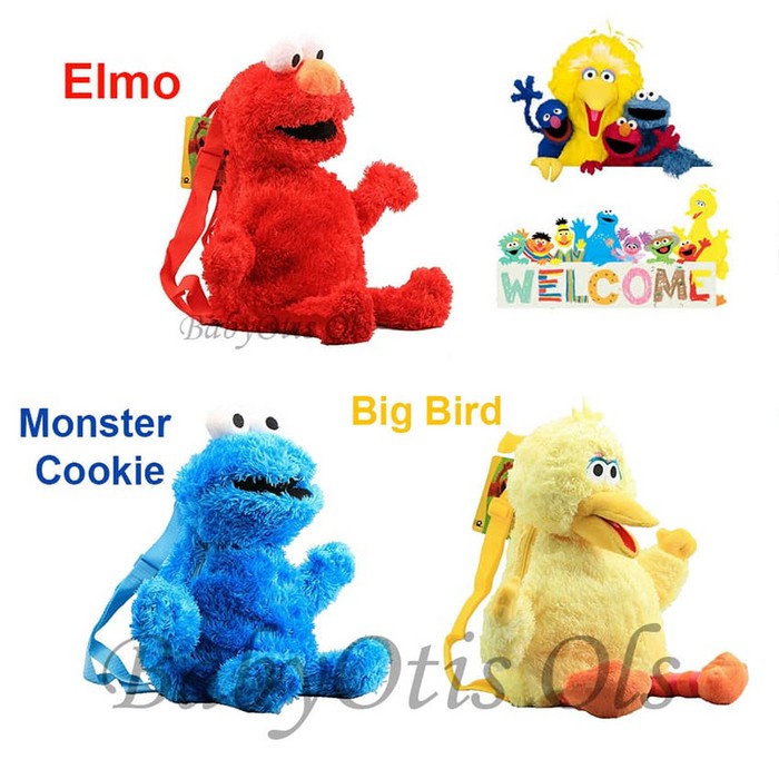 Tas Backpack Anak / Tas Boneka Anak / Tas Boneka Ransel Anak Elmo - Elmo