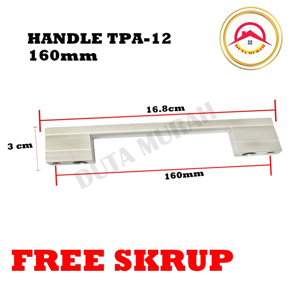 Handle Tarikan Laci/ Lemari Minimalis Huben TPA-12 Anodized