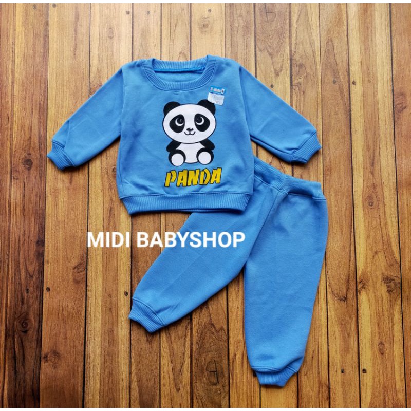 Setelan Jaket Bayi 1 - 2 Tahun / Setelan Sweater Bayi Motif Panda Halus dan Hangat