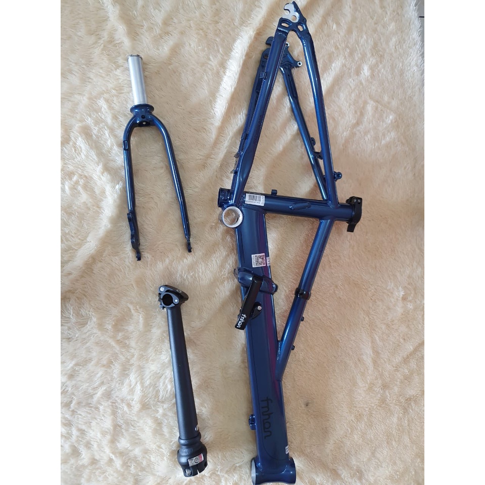 FRAME SET FNHON MONSOON 20 inch Biru Blue DISCBRAKE ALUMUNIUM Plus Handlepost HP 31 35 40 cm telescopic Frame fork 22 inch disc brake Sepeda Seli Monson Moonsoon Moonson not Blast Gust Storm Tornado