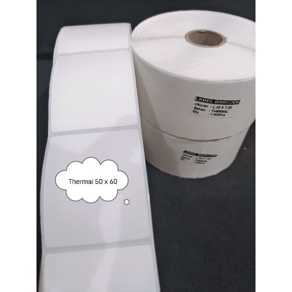 Sticker Thermal 50x60 Label Thermal 50 x 60 Thermal 5x6