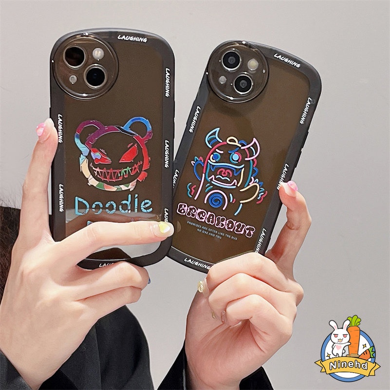 Soft Case Pelindung Lensa Kamera Motif Emoji Bahan TPU Tahan Banting Untuk iPhone 13 12 11 Pro Max Xr X Xs Max 7 8 Plus SE 2020