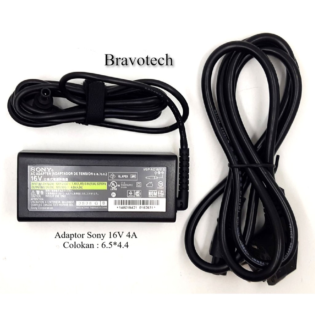 Adaptor Charger SONY 16V 4A 6.5*4.4 VGP-AC16V8 PCGA-AC16V PCGA-AC16V8 PCGA-AC5E