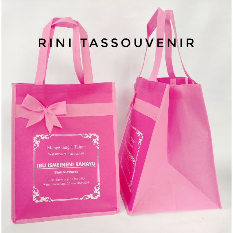 

tas hajatan sablon pita 20*20*30cm - tas berkat
