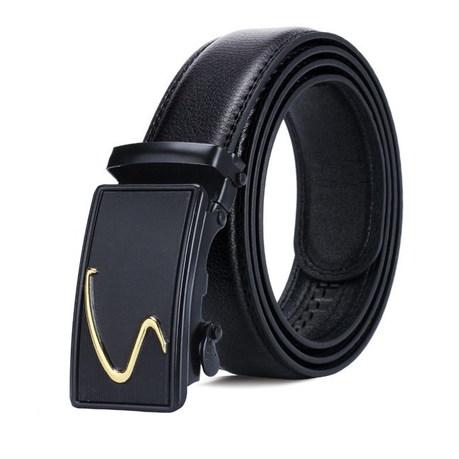 Ikat Pinggang Impor BLACK GOLD Pria Korea Fashion Belt Ban Gasper Gesper Sabuk Cowo Kulit Men Belt