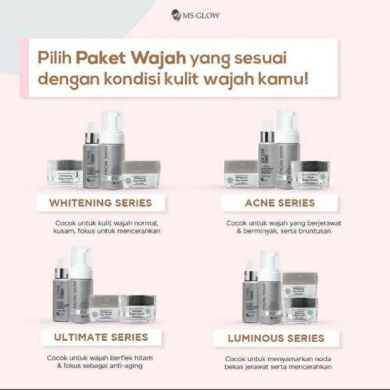 PROMO  MS GLOW paket wajah produk original