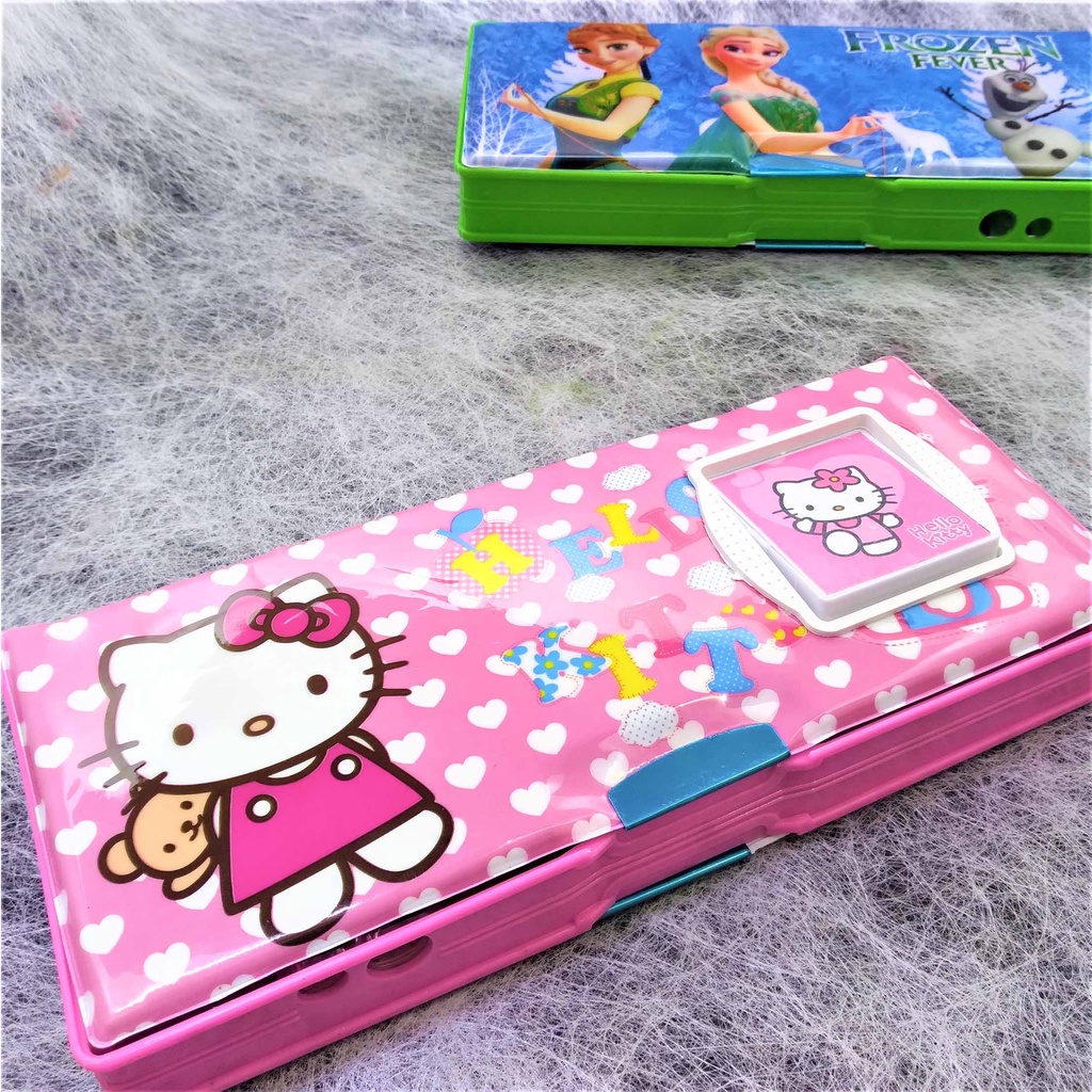 PROMO !! Tempat Pensil Magnet 1628 Karakter + Kalkulator + Rautan 2 Lubang BONUS MECHANIC PENSIL-5