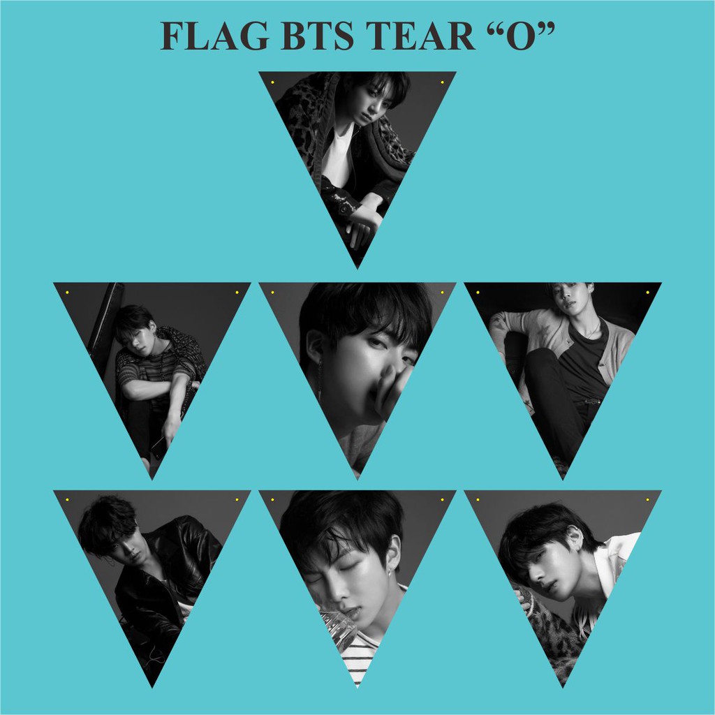 BUNTING FLAG BTS TEAR Bonus Tali Kpop Murah