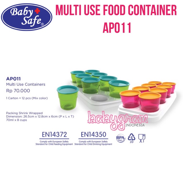 Babysafe AP011 Food Container Multiuse / Tempat mpasi bayi anak Baby Safe