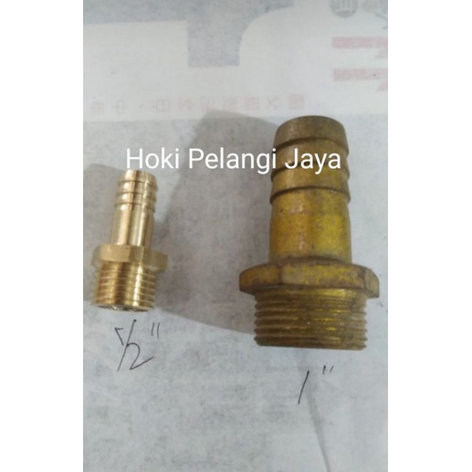 Nepel Kuningan Selang angin 1/2" , 1" Drat Luar , Nipple kuningan