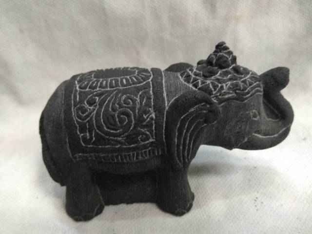 TERMURAH! MINIATUR PATUNG GAJAH 12x5x5 cm BAHAN BATU SOUVENIR DEKORASI PAJANGAN RUMAH UNIK CANTIK