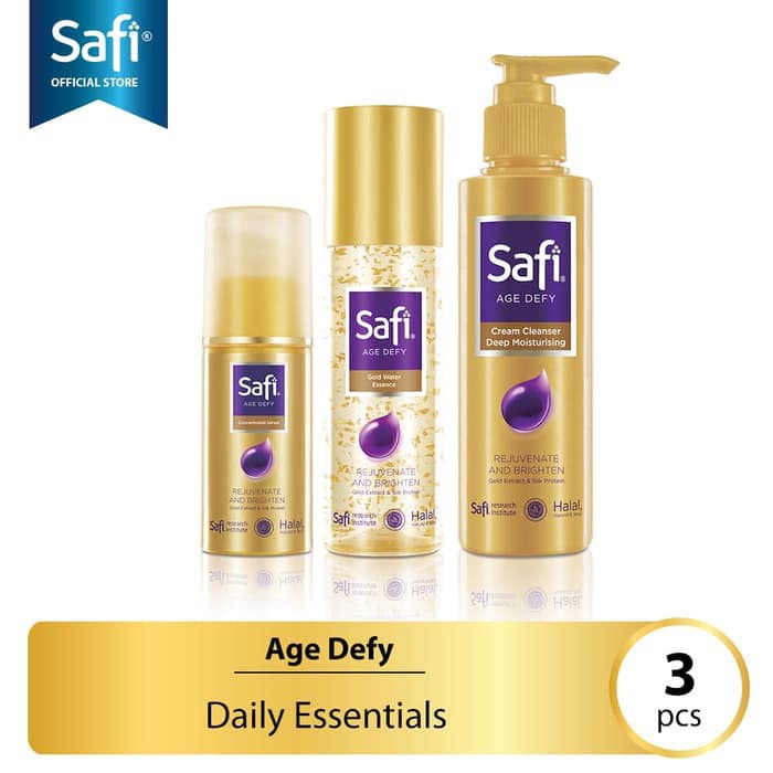 Paket Perawatan Safi Age Defy Concentrated Serum - Gold Water - Deep Moist Cleanser