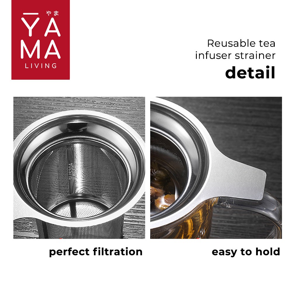 YAMA NOJI Tea Infuser Strainer Saringan Teh Kopi Penyeduh Stainless Steel Metal Filter